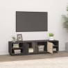 Mueble de TV madera maciza de pino gris 156x40x40 cm 3