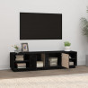 Mueble de TV madera maciza de pino negro 156x40x40 cm 3