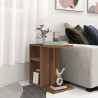 Mesa auxiliar de madera contrachapada marrón roble 50x30x50 cm 1