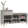 Mueble zapatero madera contrachapada gris hormigón 102x36x60 cm 4