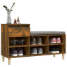 Mueble zapatero madera contrachapada roble ahumado 102x36x60 cm 4