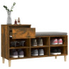 Mueble zapatero madera contrachapada roble ahumado 102x36x60 cm 5