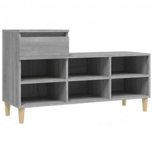 Mueble zapatero madera contrachapada gris Sonoma 102x36x60 cm H