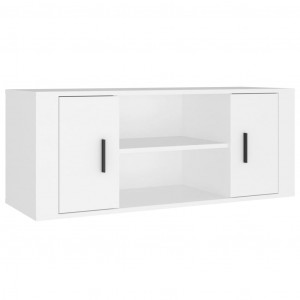 Mueble para TV madera contrachapada blanco 100x35x40 cm H