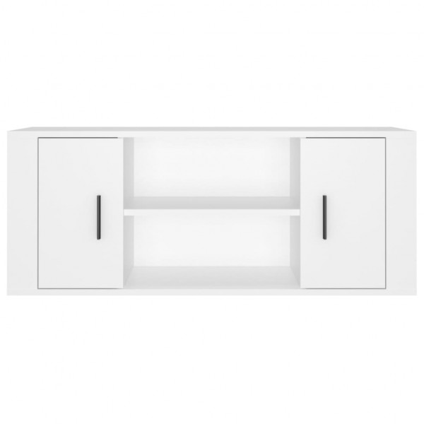 Mueble para TV madera contrachapada blanco 100x35x40 cm M 5