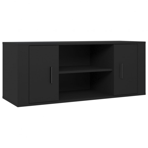 Mueble para TV madera contrachapada negra 100x35x40 cm M 2