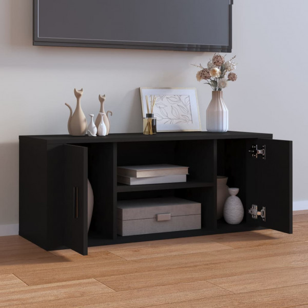 Mueble para TV madera contrachapada negra 100x35x40 cm M 3