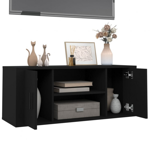 Mueble para TV madera contrachapada negra 100x35x40 cm M 4