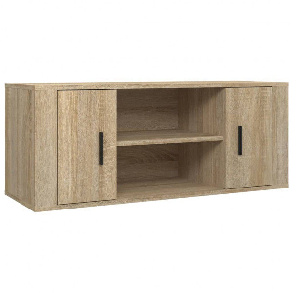 Mueble para TV madera contrachapada color roble 100x35x40 cm M 2