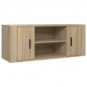 Mueble para TV madera contrachapada color roble 100x35x40 cm 2