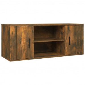 Mueble para TV madera contrachapada roble ahumado 100x35x40 cm H
