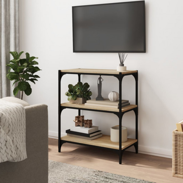 Estantería contrachapada y acero roble Sonoma 60x33x70.5 cm M 3