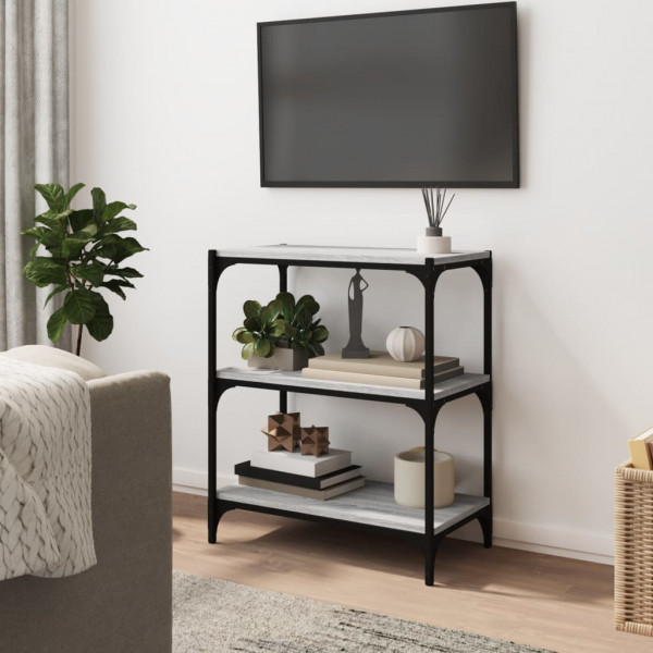 Estante 60x33x70.5 cm derivados de madeira e aço cinza sonoma M 3