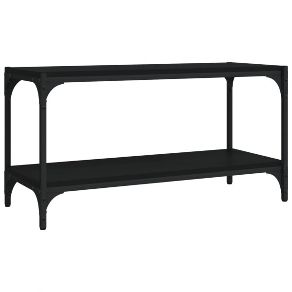 Mueble para TV madera contrachapada y acero negro 80x33x41 cm M 2