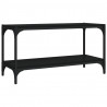 Mueble para TV madera contrachapada y acero negro 80x33x41 cm 2