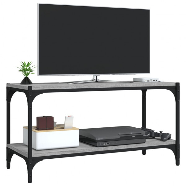 Mueble para TV contrachapada y acero gris Sonoma 80x33x41 cm M 4