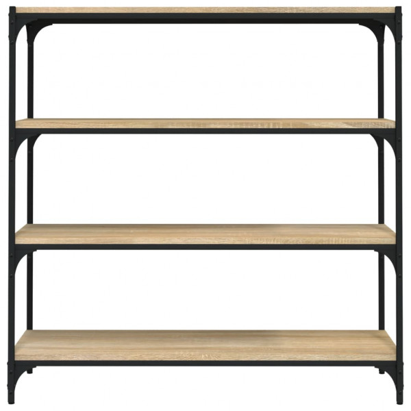 Estantería contrachapada y acero roble Sonoma 100x33x100 cm M 5