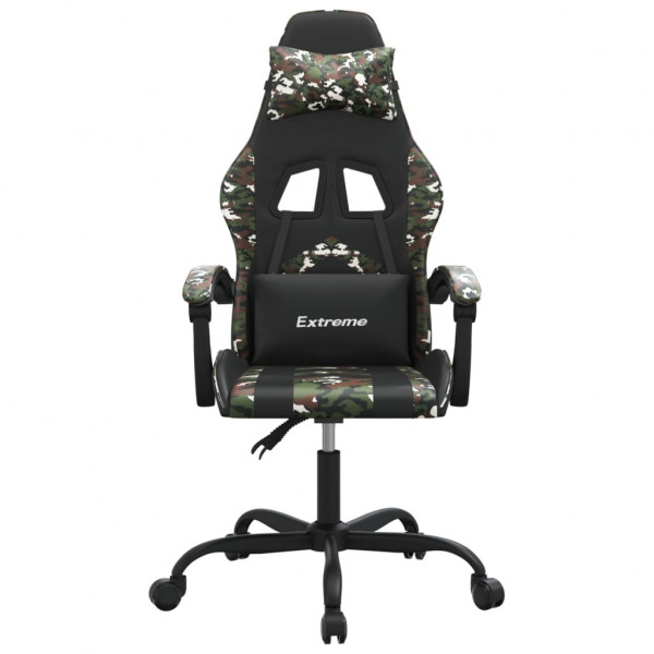 Silla gaming cuero sintético negro y camuflaje M 3