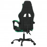 Silla gaming con reposapiés cuero sintético negro verde 5