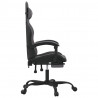 Silla gaming con reposapiés cuero sintético negro gris 4