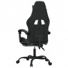 Silla gaming con reposapiés cuero sintético negro gris 5