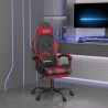 Silla gaming con reposapiés cuero sintético negro rojo tinto 1