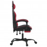 Silla gaming con reposapiés cuero sintético negro rojo tinto 4