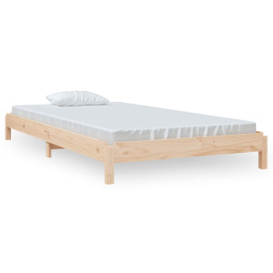 Cama apilable de madera pino maciza 100x200 cm H