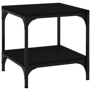 Mesa auxiliar de madera contrachapada negro 40x40x40 cm H