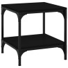 Mesa auxiliar de madera contrachapada negro 40x40x40 cm 2