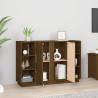 Aparador de madera maciza de pino marrón miel 120x35x80 cm 3