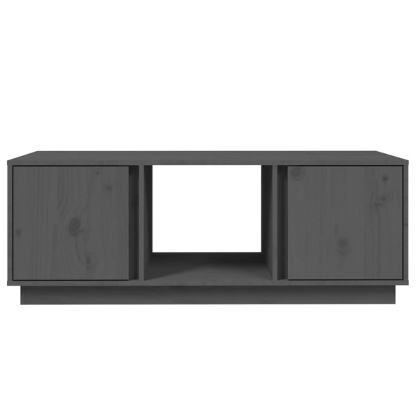 Mesa de centro de madera maciza de pino gris 110x50x40 cm M 5