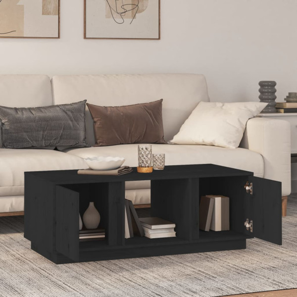 Mesa de centro de madera maciza de pino negro 110x50x40 cm M 3