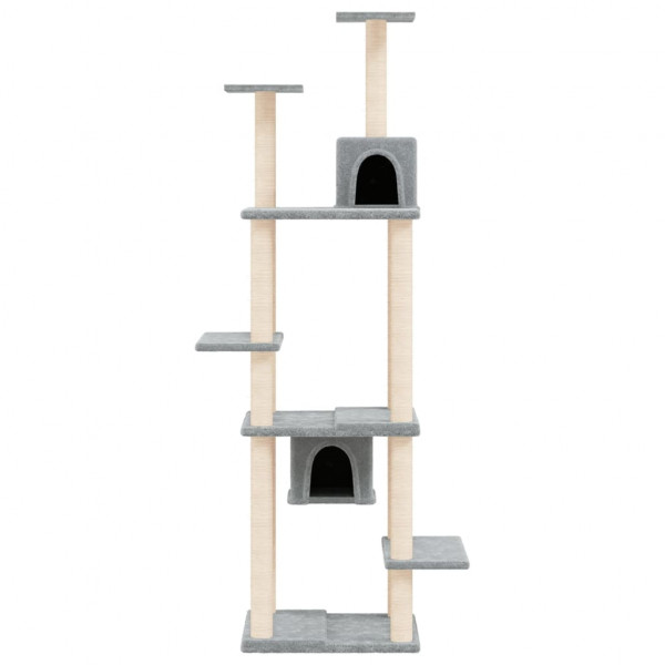 Árvore p/ gatos c/ postes arranhadores sisal 176 cm cinza-claro M 3