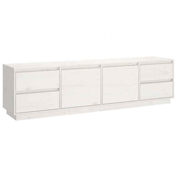 Mueble de TV madera maciza de pino blanco 176x37x47.5 cm M 2