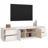 Mueble de TV madera maciza de pino blanco 176x37x47.5 cm 5