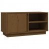 Mueble de TV madera maciza de pino marrón miel 80x35x40.5 cm 2