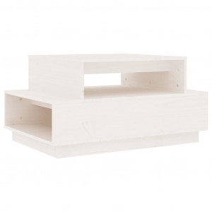 Mesa de centro madera maciza de pino blanco 80x55x40.5 cm H