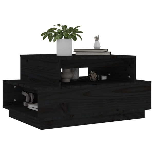 Mesa de centro madera maciza de pino negro 80x55x40.5 cm M 4