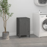 Baúl para la colada madera maciza de pino gris 44x44x76 cm 3