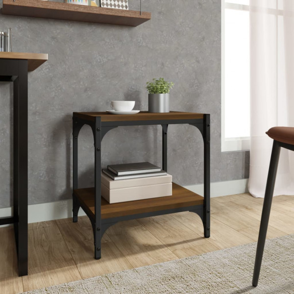 Mueble para TV contrachapada y acero roble marrón 40x33x41 cm M 3