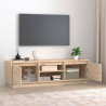 Mueble de TV de madera maciza de pino 140x35x40 cm 3