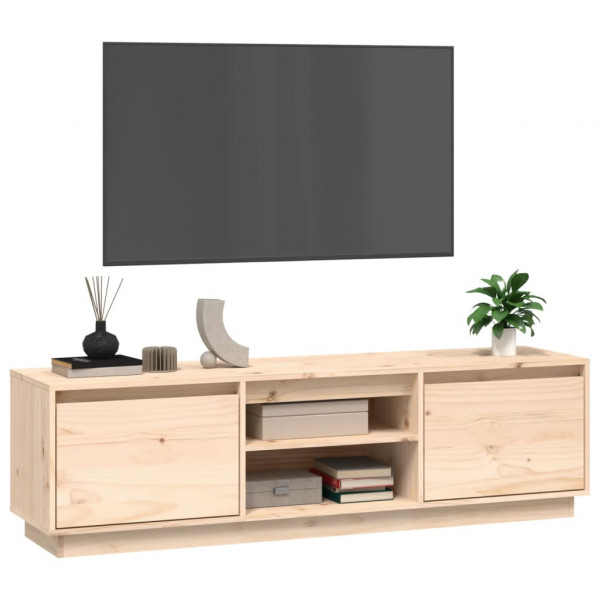 Mueble de TV de madera maciza de pino 140x35x40 cm M 4