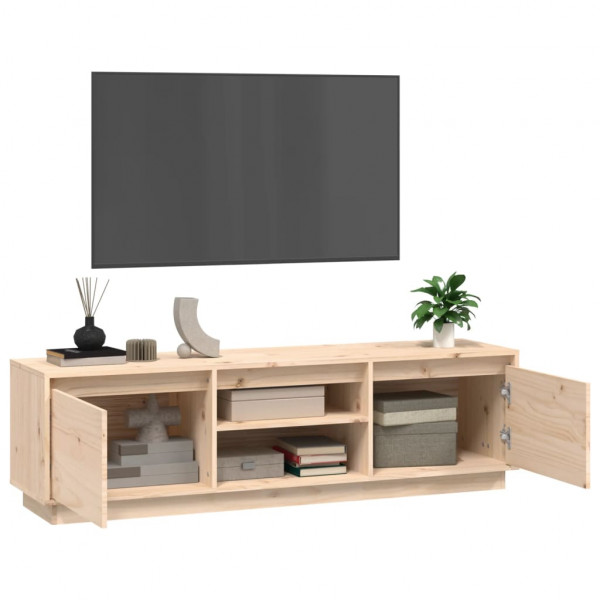 Mueble de TV de madera maciza de pino 140x35x40 cm M 5