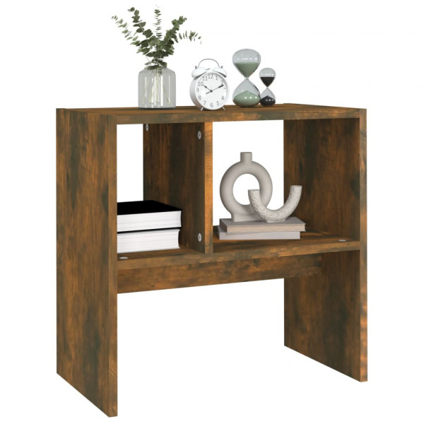 Mesa auxiliar madera contrachapada roble ahumado 50x30x50 cm M 5