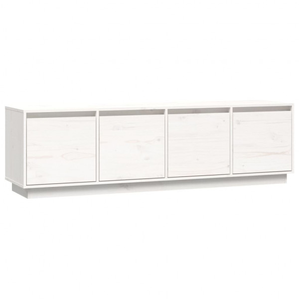 Mueble de TV madera maciza de pino blanco 156x37x45 cm M 2