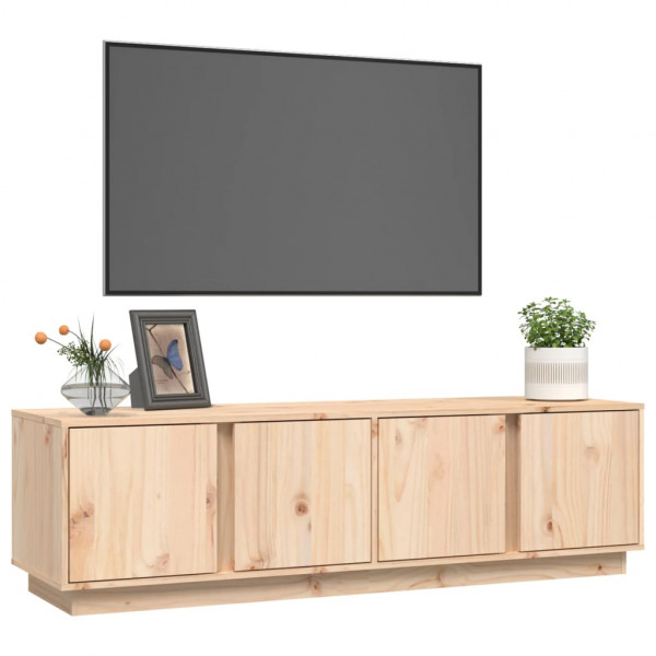 Mueble de TV de madera maciza de pino 140x40x40 cm M 4