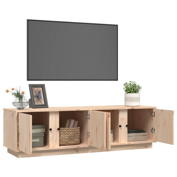 Mueble de TV de madera maciza de pino 140x40x40 cm M 5