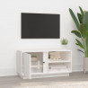 Mueble de TV madera maciza de pino blanco 80x35x40.5 cm 3