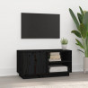 Mueble de TV madera maciza de pino negro 80x35x40.5 cm 1